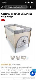 Cestovní postýlka Peggy