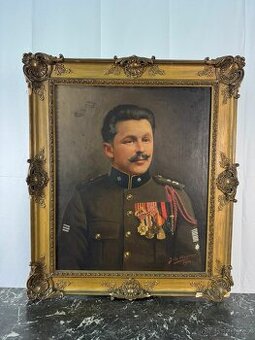 Portrét Francouzského vojáka - olejomalba (520023)