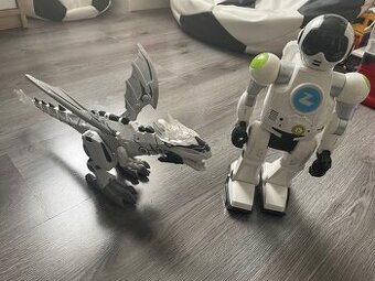 Robot drak, robot Zigy, robo autíčko a dron