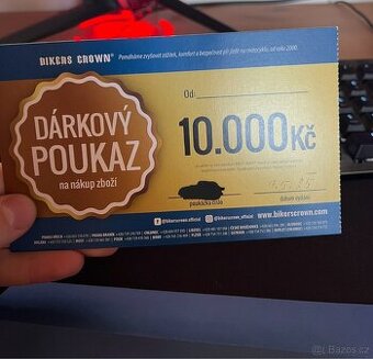 Dárkový poukaz v hodnotě 10.000 Kč do obchodu Bikers Crown