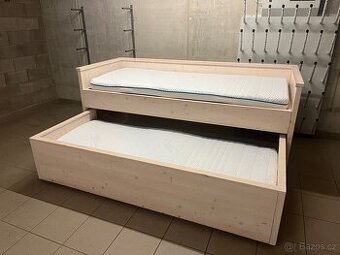 Dvojlůžko z masivu 2x 80x 200 cm - 1