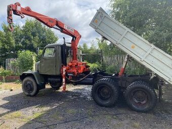 Praga V3S – Třístranný sklápěč s hydraulickou rukou HR3001