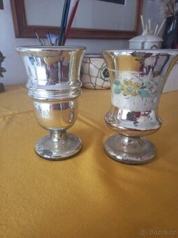 Prodám dva foukané amalgámové poháry