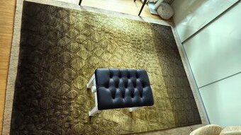 Vlněný koberec Shadow – zelená / olivově zelená