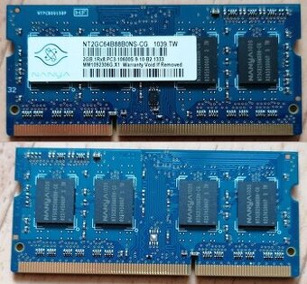 2GB DDR3 Nanya operační paměť RAM pro notebook notebooky