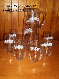 sklo - pivní set - džbán a 6 skleniček - ++nové++