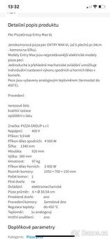 Prodám nepoužitou Pizza Pec