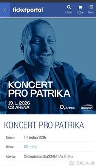 Vstupenky - Koncert pro Patrika (koupeno na Ticketportal)