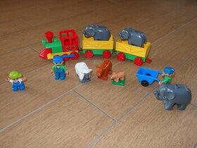LEGO DUPLO - mašinka, 2x vagón, 3x slůně