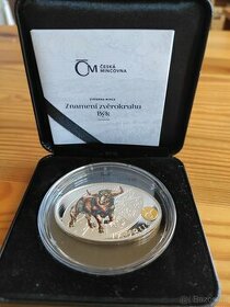 Stříbrná pamětní mince znamení zvěrokruhu býk ČM