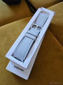 Řemínek Samsung Hybridní z eko kůže, 20 mm, stříbrný
