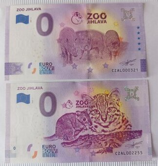 0 euro souvenír Zoo Jihlava obe vydania