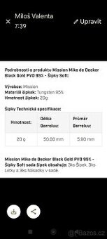 Šipky Soft nové nevhodný dárek nevyhovující gramáž - 1