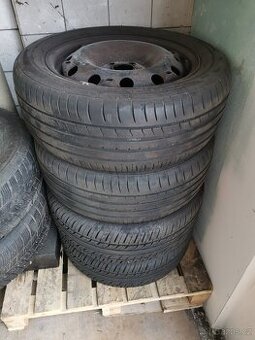 4 letní pneu 195 55 15 + DISKY 5X100 ŠKODA VW SEAT