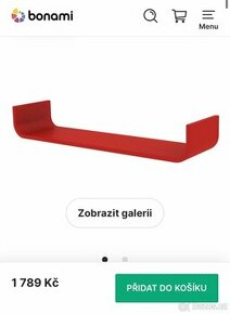 Cervena nastenna police 80 cm