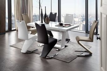 Designové jídelní židle Amado 5 kusů černé koženka