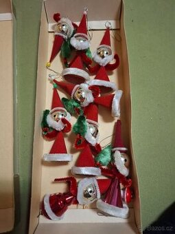 Staré retro originál vánoční ozdoby 8ks