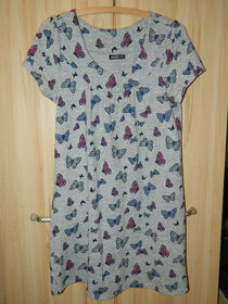 Dámské šedé pletené šaty s motýlky vel. 42/L