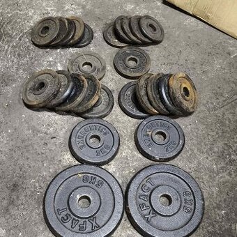 Posilovací kotouče – 103 kg celkem | železo + plast