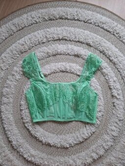 Zelenkavý korzetový top Victoria's Secret