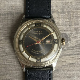 Vintage mechanické hodinky ANKER 21 Rubis – Kalendář