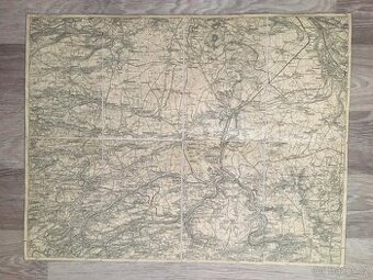 Mapa Slaný, Velvary, Kralupy nad Vltavo - stará mapa