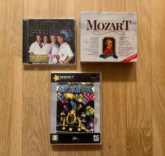 Prodám tyto DVD od ABBA, Mozart a DVD od videohry
