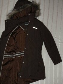 ALPINE PRO krásný čokoládový přechodový dívčí kabát  vel. S - 1