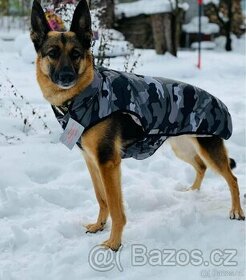 Zimní Obleček - Vesta pro psa Army Lux šedá 60 cm