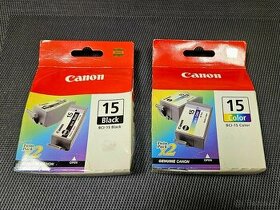 Prodám originální náplně Canon BCI-15 Black a BCI-15 Color - 1