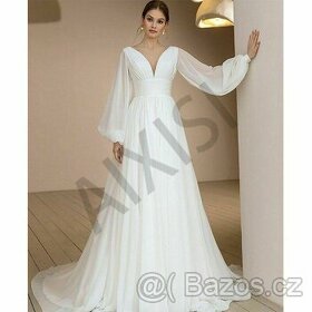 Nové bílé svatební šaty-336