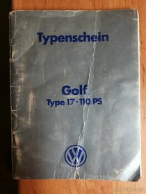 Doklady VW Golf 1 1.6GTI 110 PS