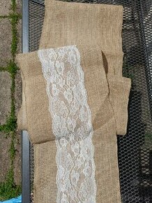 Jutová organza / běhoun s krajkou 10ks