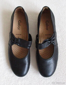 Dámské kožené polobotky Mary Jane černé Gabor 38