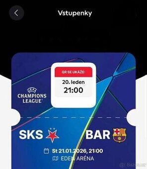 SK Slavia Praha - FC Barcelona 2 vstupenky