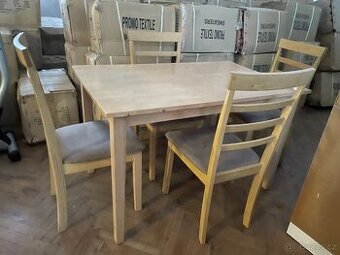 ✅ Jídelní stůl + 4x židle | jídelní sestava | masiv