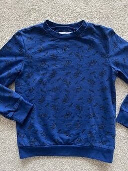 Modrá mikina s dinosaury, vel.128, NOVÁ, zn.Sinsay