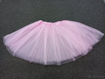 Tylová tutu sukně, délka 40 cm, cca 7-11 let, světle růžová