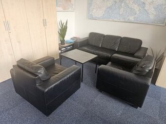 Kožená sedací souprava a 2 křesla