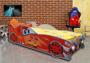 Dětská postel Cars 160x80 s matrací