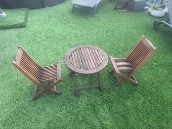 Zahradní dětský stůl a židle teak