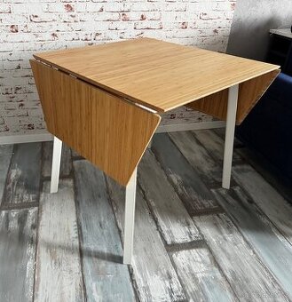 Ikea sklápěcí stůl, bambus/bílá