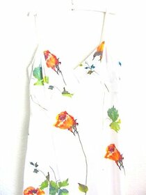 Bílé letní šaty s růžemi Viventy, v. S - 36/38