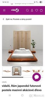 Japonská futonová postel komplet