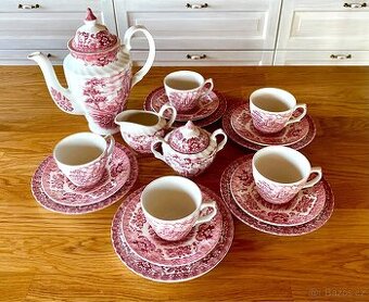 Starý krásný anglický porcelán pro pět osob 20 ks