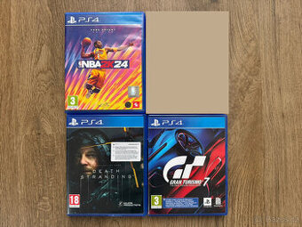 PS4 hry - NBA 24, Death Stranding, Gran Turismo 7