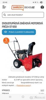 Dvoustupnova snehova freza ST 650