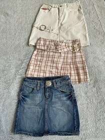 Sukně jeans bílá , modrá , károvaná