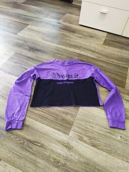 Triko fialovo-černé- vel.146/152