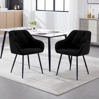 Nové křesílka/židle, černá, velur, více kusů